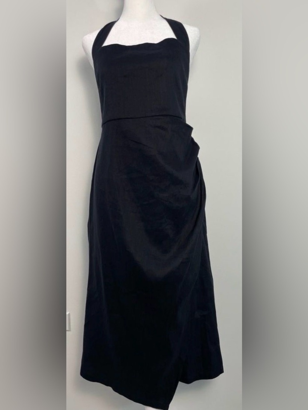 Modern Citizen Black Backless Midi Dress with Cutout Details